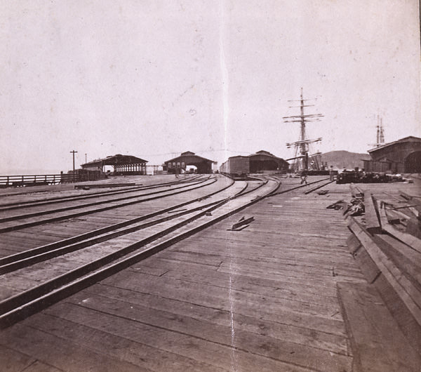 #7 C. P. R. R. Terminus–Oakland Wharf, 1860s