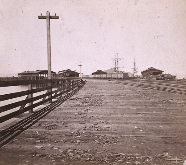 #61 C. P. R. R. Terminus–Oakland Wharf, 1863