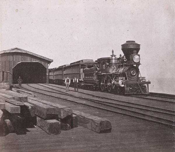 #89 Train of Cars on Oakland Wharf, 1861
