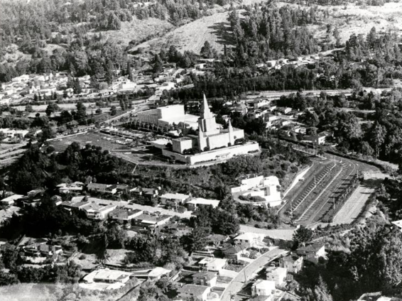 #17 Aerial view of Church of Jesus Christ of Latter-Day Saints, Lincoln Avenue, 1970