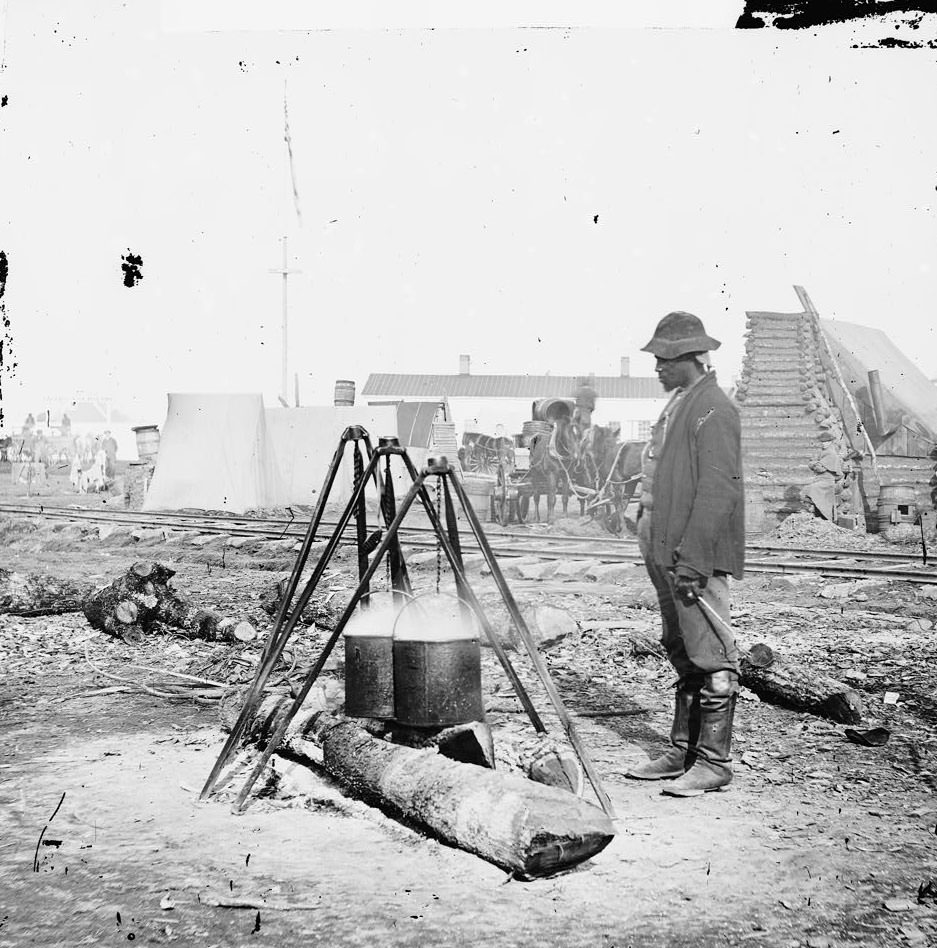 #11 African American army cook at work, Petersburg, 1865
