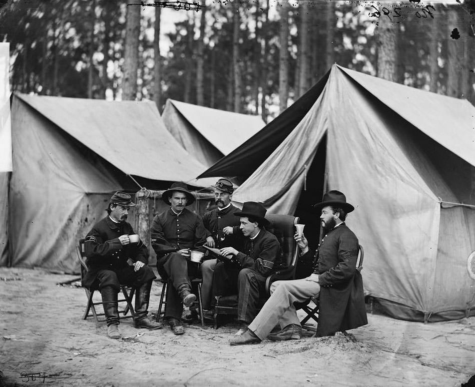 #100 Hospital stewards of 2d Division, 9th Corps, in front of tents, 1864