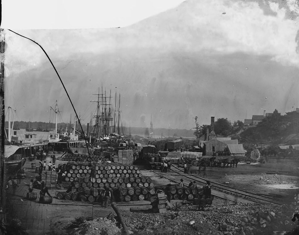#103 Federal supplies deposited on the landing, 1864