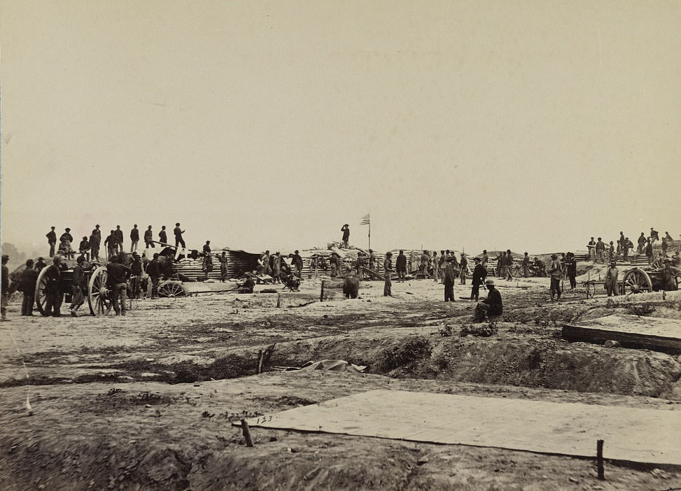 #110 Outer line of Confederate fortifications, in front of Petersburg, 1864