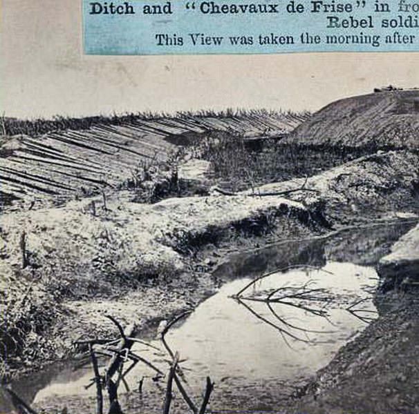 #129 Ditch and “Cheavaux de frise” in front of the Union Fort Sedgwick, 1865