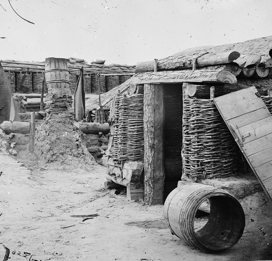 #166 Interior view of Confederate works, Petersburg, 1865