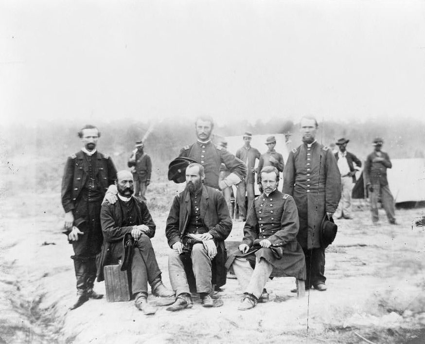 #56 Field and staff of 39th U.S. Colored infantry, in front of Petersburg, 1864