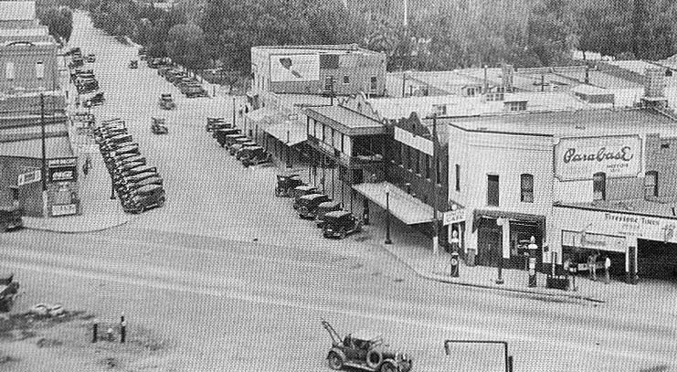 #101 Grand Avenue in Glendale. Just below the photo are the Santa Fe Railway tracks and the depot.