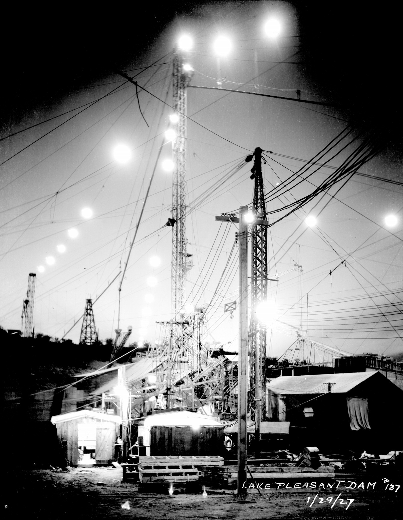 #32 Lake Pleasant Dam Power Station at Night, 1927