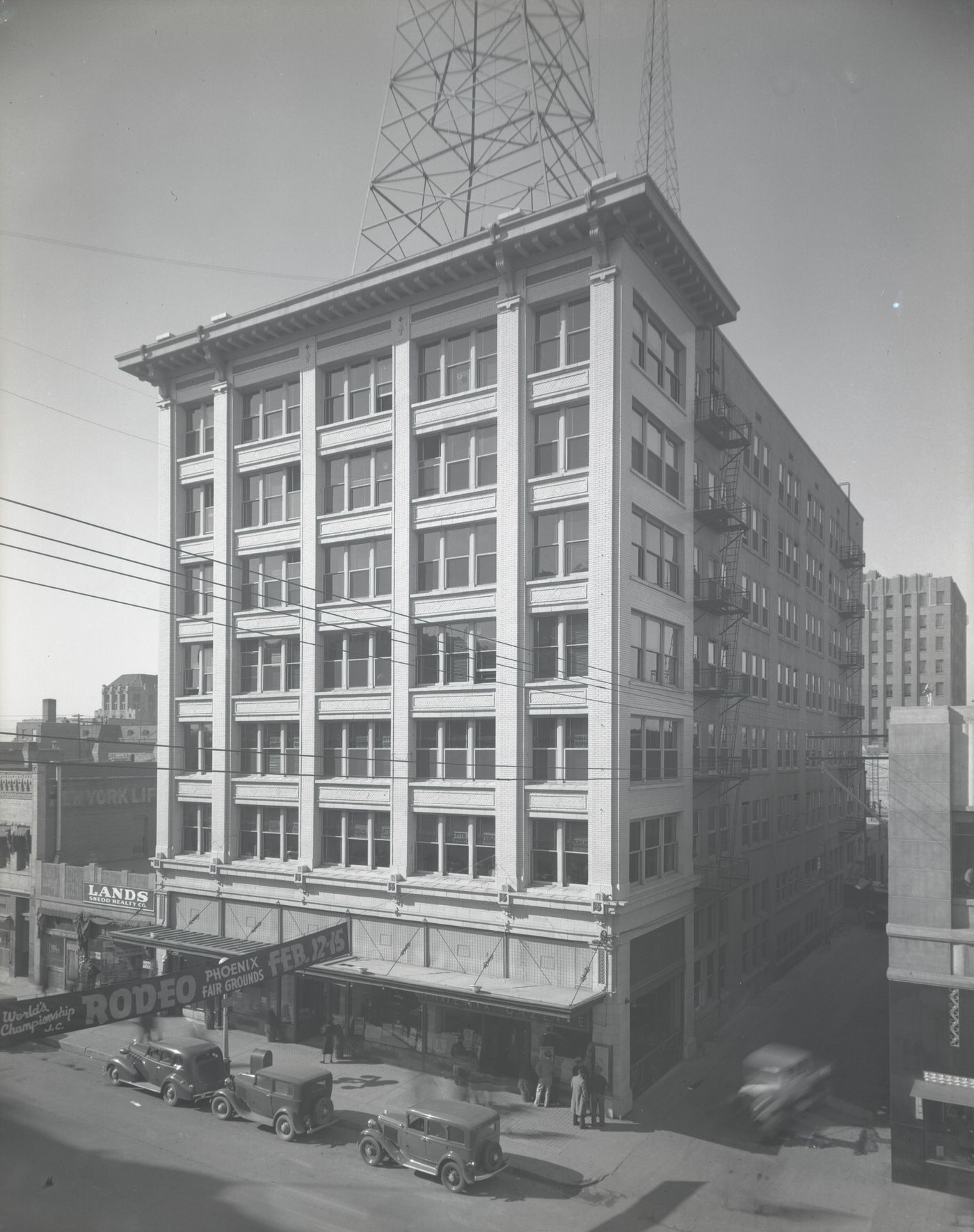#54 Heard Building Exterior, 1921. This building was located on the southeast corner of Central Avenue and Adams Street in Phoenix.