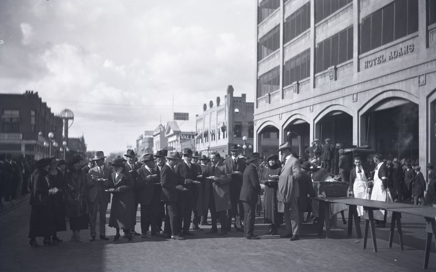 #77 Open Air Lunch on Adams Street Held to Raise Reflief Funds for Europe Following World War I, 1920