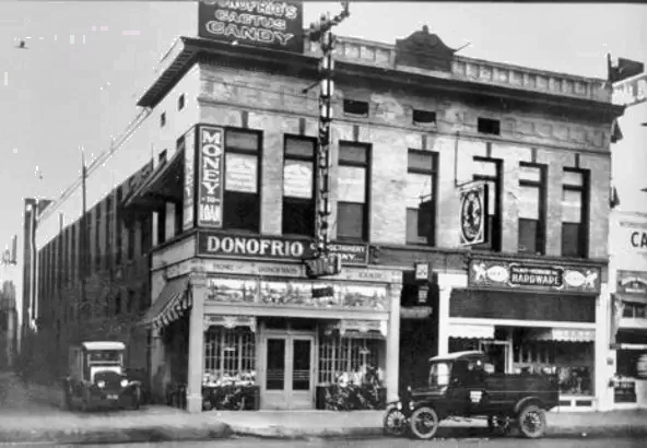 #27 Donofrio’s confectionary shown in 1912 on Washington Street, about halfway between First Street and Central Avenue in Phoenix.