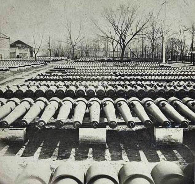 #62 Arsenal grounds, Richmond, showing ruins and shot and shell scattered around, 1865.
