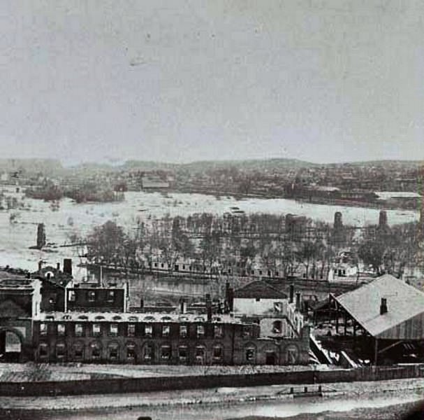 #131 An aerial view of the “burnt district” in Richmond, taken from the old arsenal, 1865