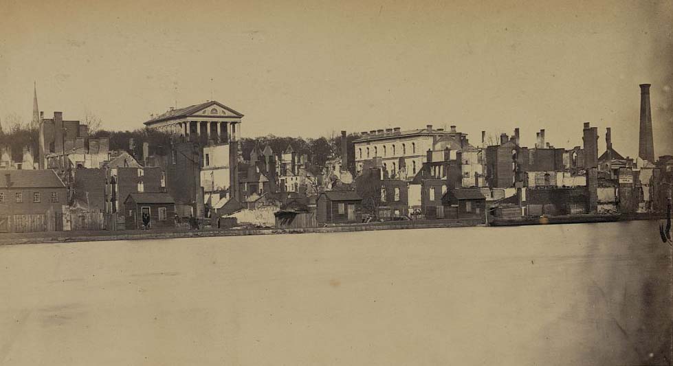 #144 Richmond, looking across canal basin, Capitol and Custom House in distance, 1865