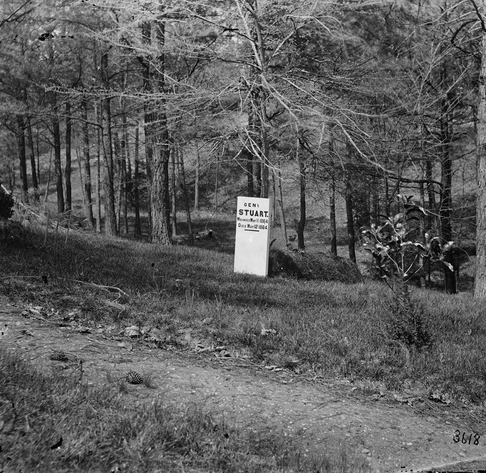 #68 Grave of Gen. J.E.B. Stuart in Hollywood Cemetery, with temporary marker, 1865