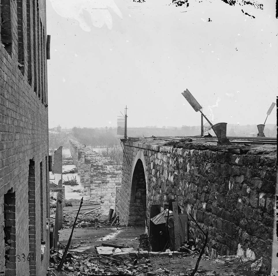 #173 Ruins of Richmond & Petersburg Railroad bridge, 1865