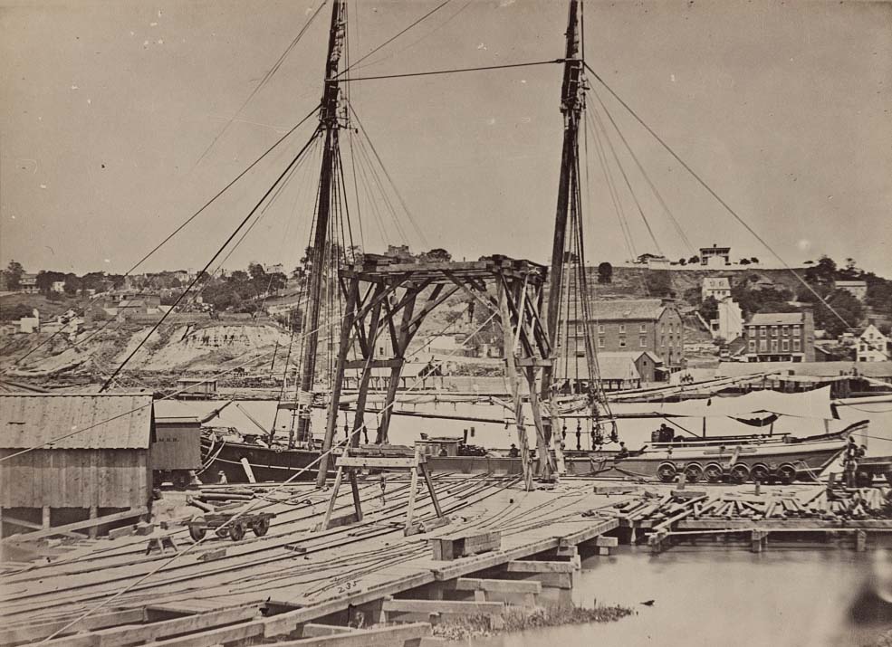 #222 View on the dock on south side of James River opposite Rocketts, Richmond, Va., April, 1865