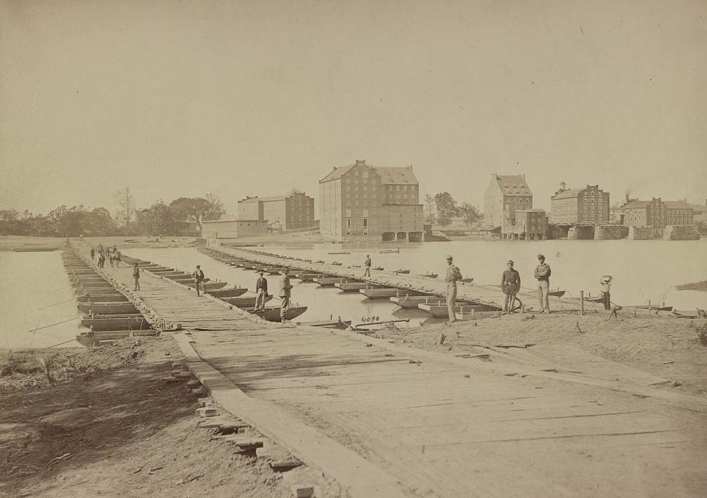 #225 Pontoon bridges across James River at Richmond, Va., April, 1865