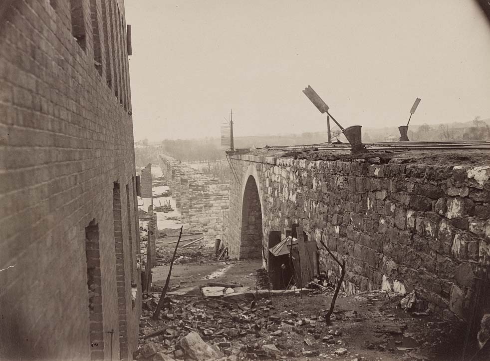 #229 Ruins of Richmond and Petersburg Railroad Bridge, Richmond, Va., April, 1865