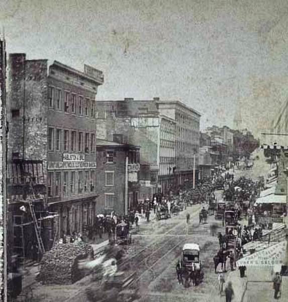 #47 A view of a busy street scene in Richmond, Virginia, 1865