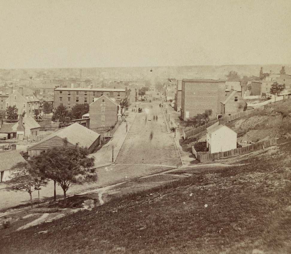 #1 View from Libby Hill looking west on Main Street, 1860s