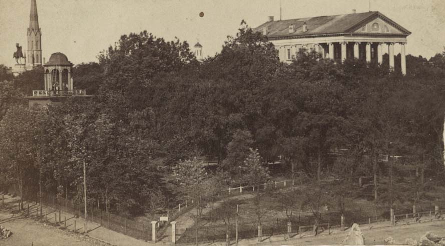 #94 A view of Capitol Square Park in downtown Richmond. The Virginia state capitol building is on the right, 1861