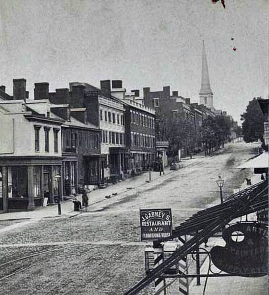 #57 A commercial area along Main Street in Richmond, Virginia, 1860s