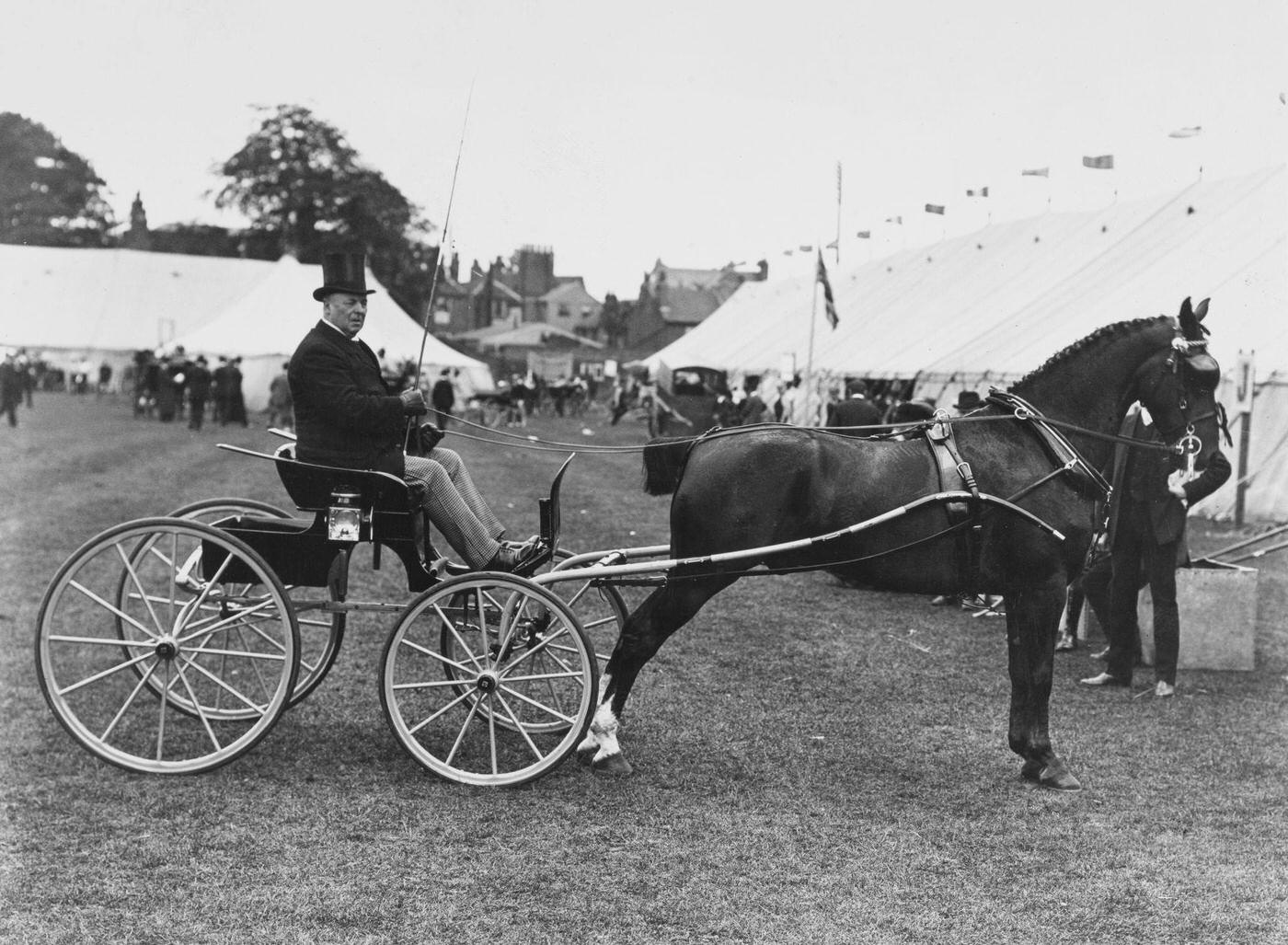 #112 Mr John Jones driving Cherry Boys at the Richmond, 14th June 1907.