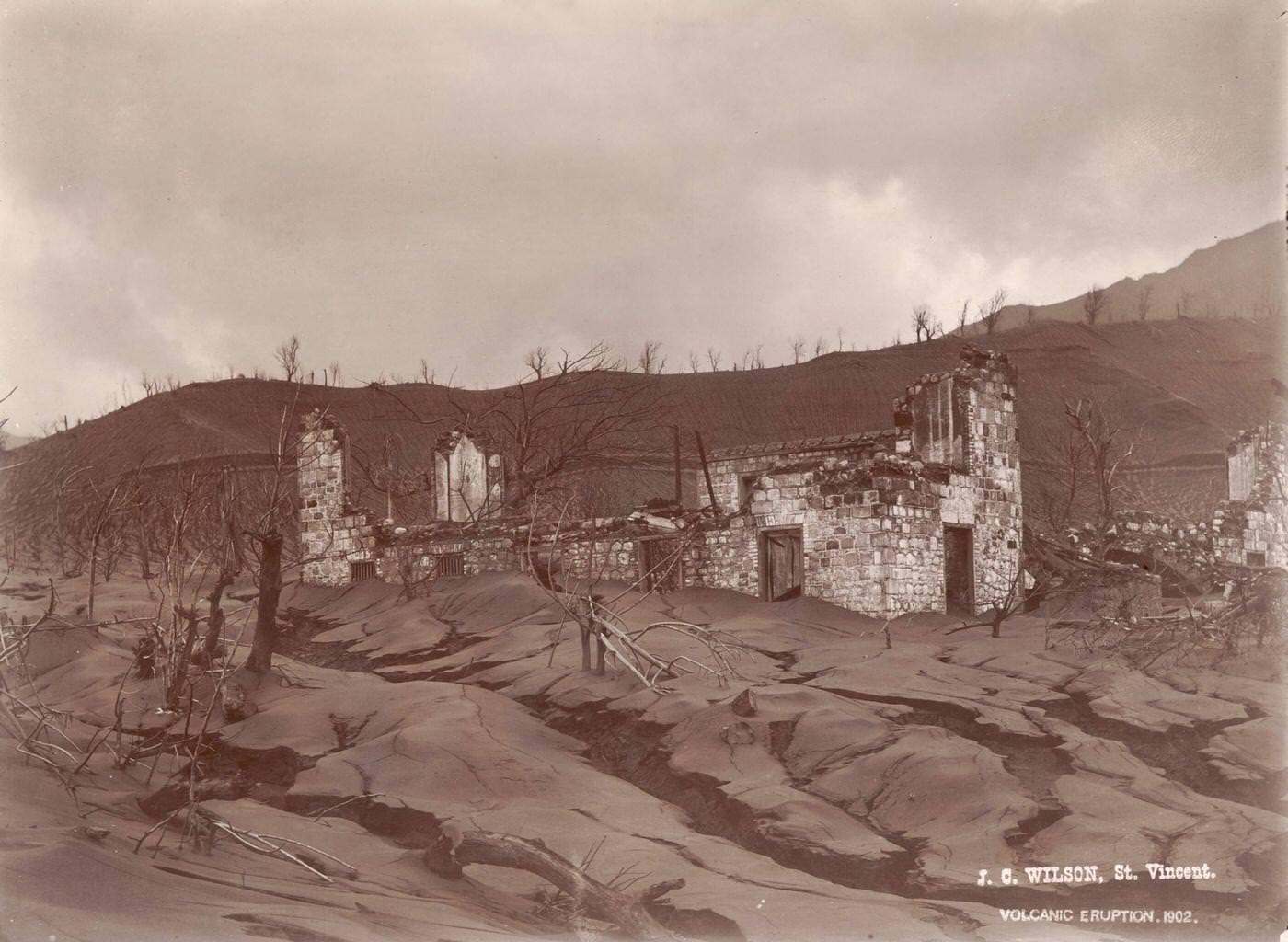 #115 The ruins of Richmond Great House after Soufriere erupted in 1902