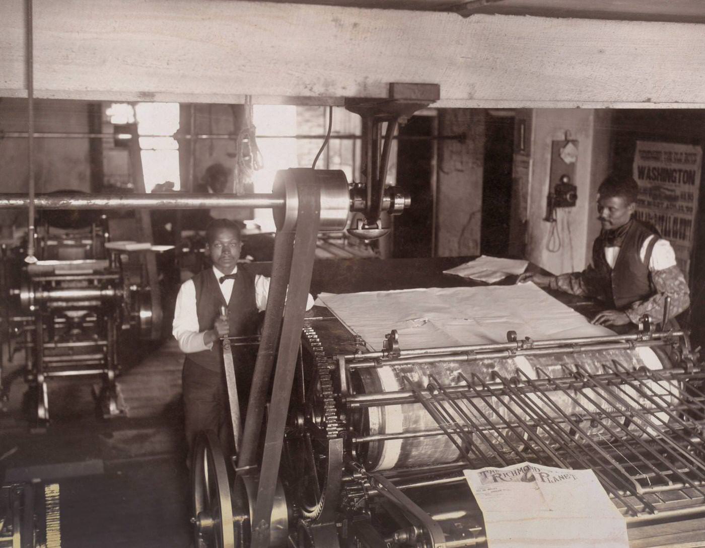 #122 Press Room, Planet Newspaper, Richmond, Virginia, 1900