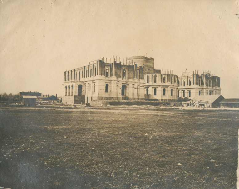 #75 Shows Capitol under construction, view from southeast, 1868