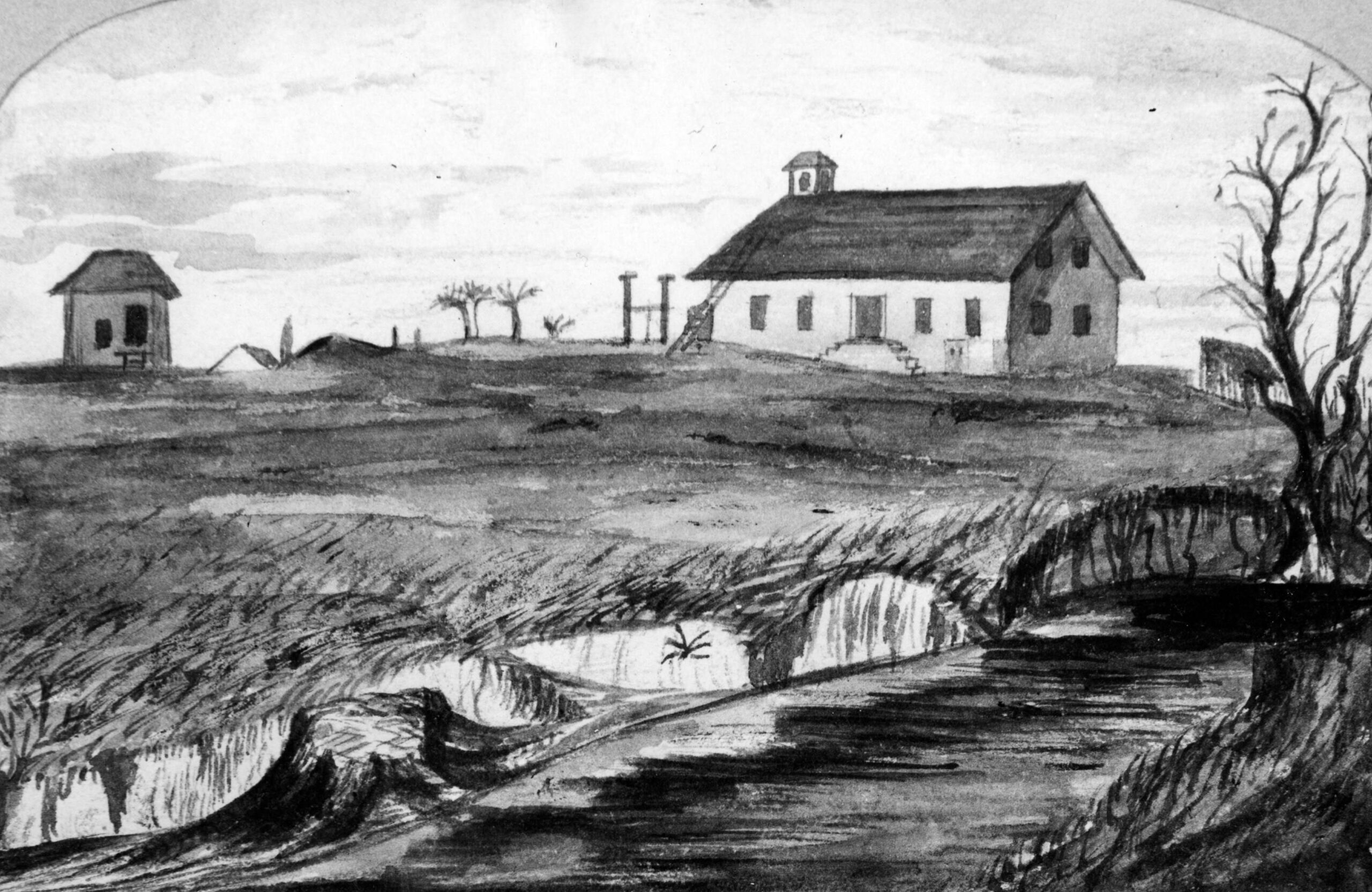 #109 A sketch of Sutter’s Fort as it appeared in 1862, fourteen years after its abandonment by John Sutter.