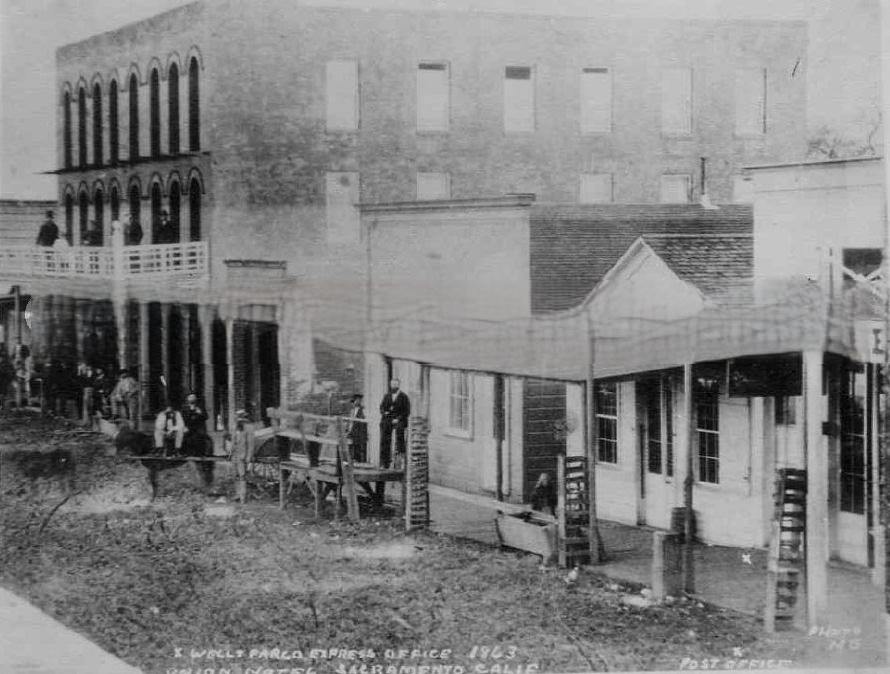 #112 Union Hotel and Wells Fargo Express, 2nd Street between J & K Streets, 1863