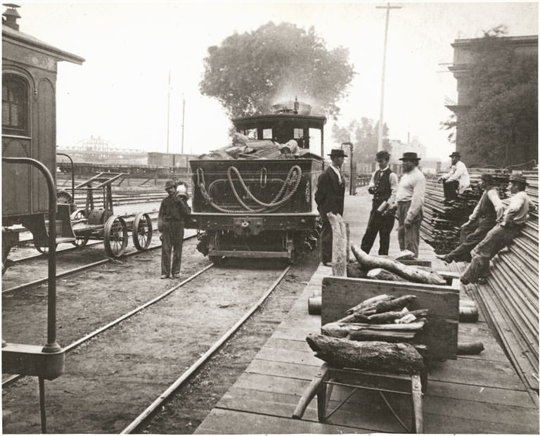 #25 The Government Stanford” engine in Sacramento, 1864