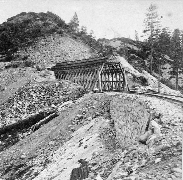 #42 Emigrant Gap Tunnel Wall and Snow Covering, 1860s
