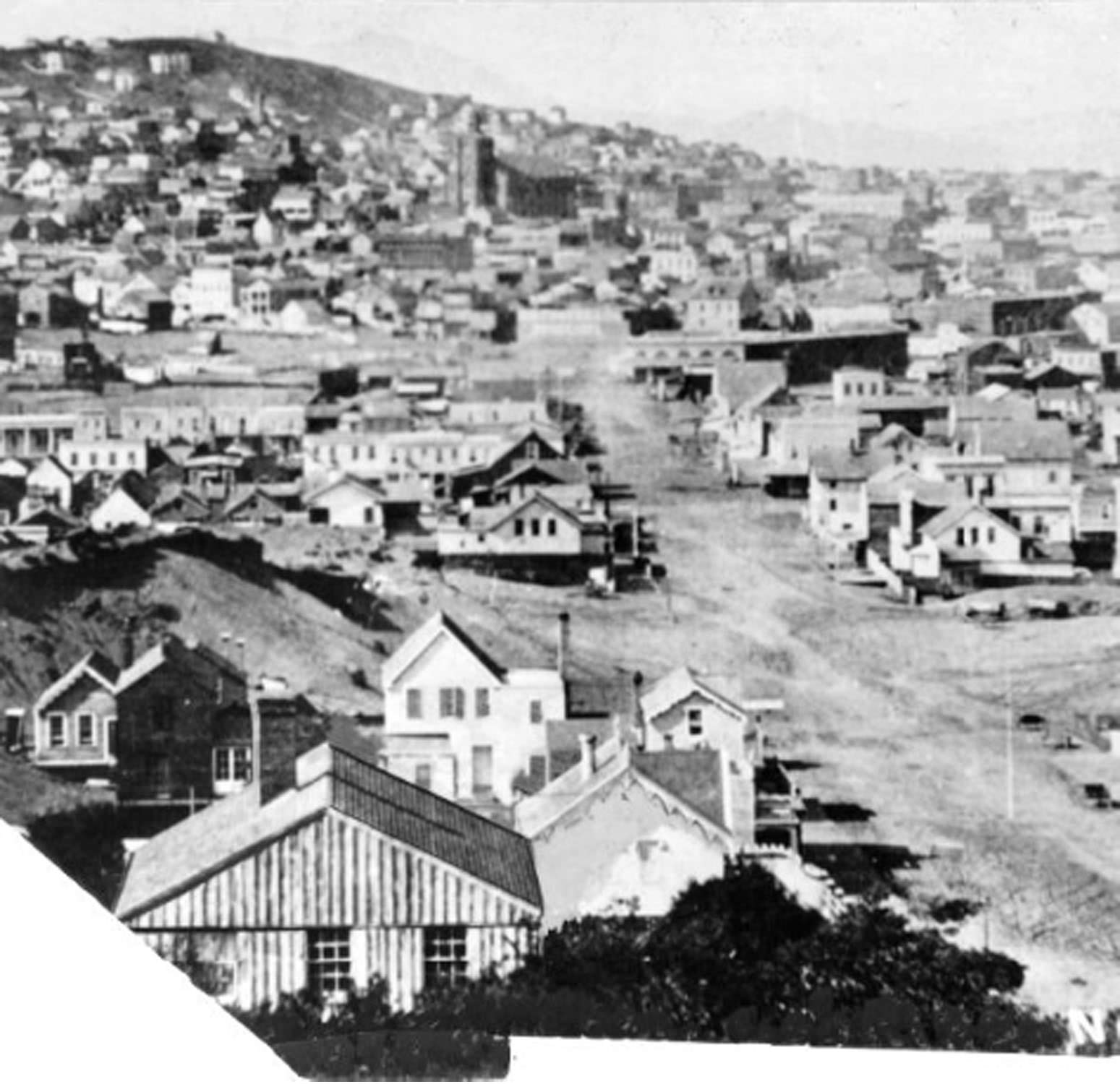 #19 Looking north on Folsom Street from 2nd Street, 1856