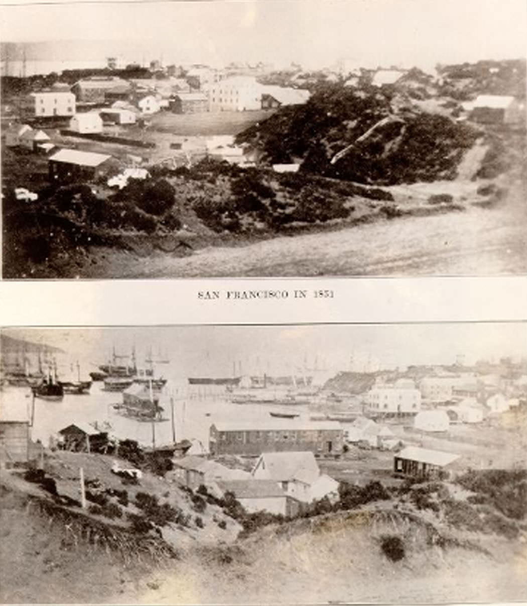 #5 San Francisco in 1851; Yerba Buena Cove in 1851