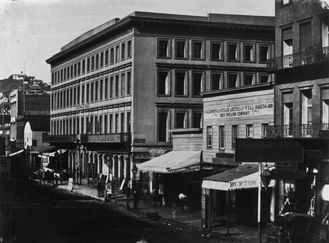 #68 A view of Montgomery Street partially cast in shadow, San Francisco, 1855.