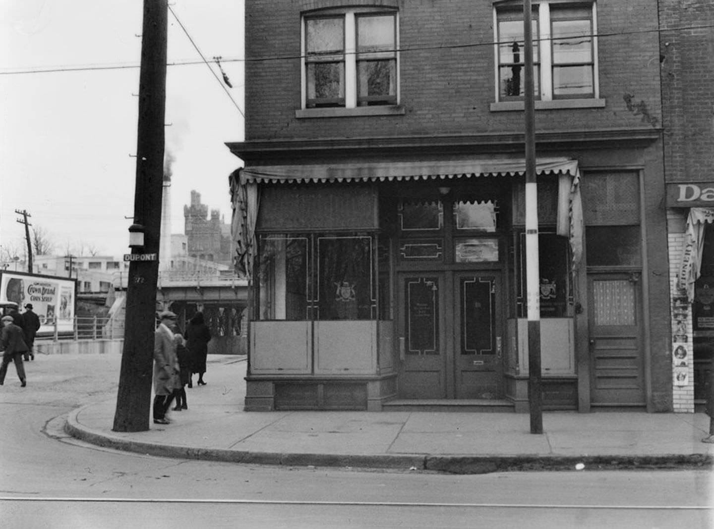 #149 LCBO Liquor store, northeast corner of Dupont St. and Spadina Rd., March 18, 1930.