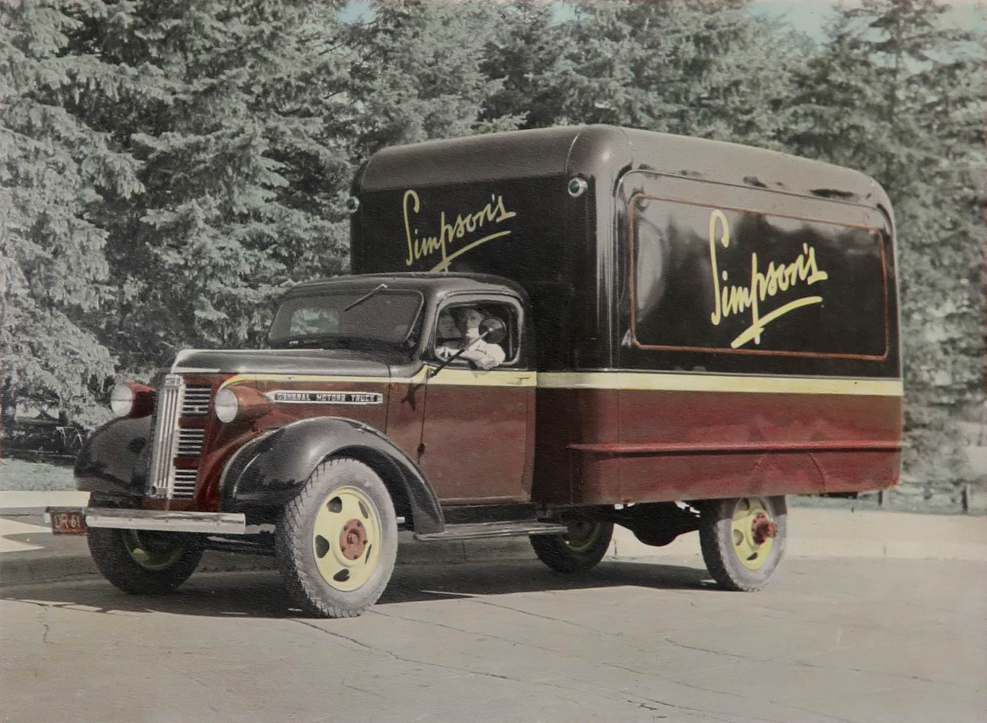 #155 Simpson’s department store delivery truck, 1930s.