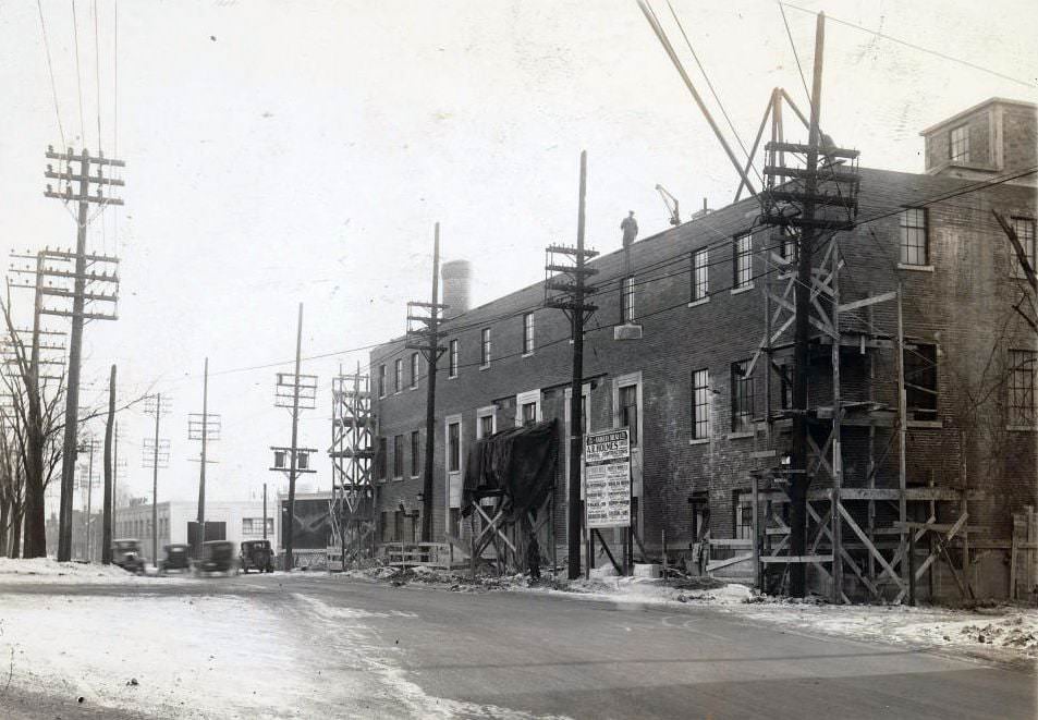 #4 Construction site of a new plant for Barker’s Bread Limited, on the south side of Davenport Road, 1930