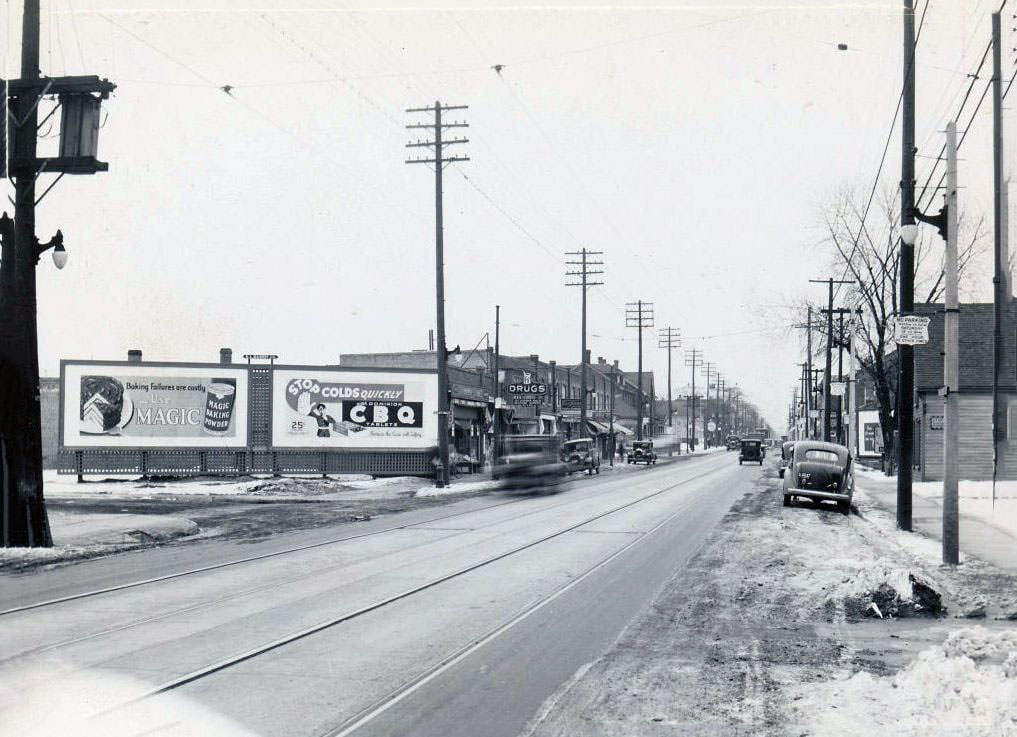 #23 Queen Street East and Hastings Avenue looking east, 1936
