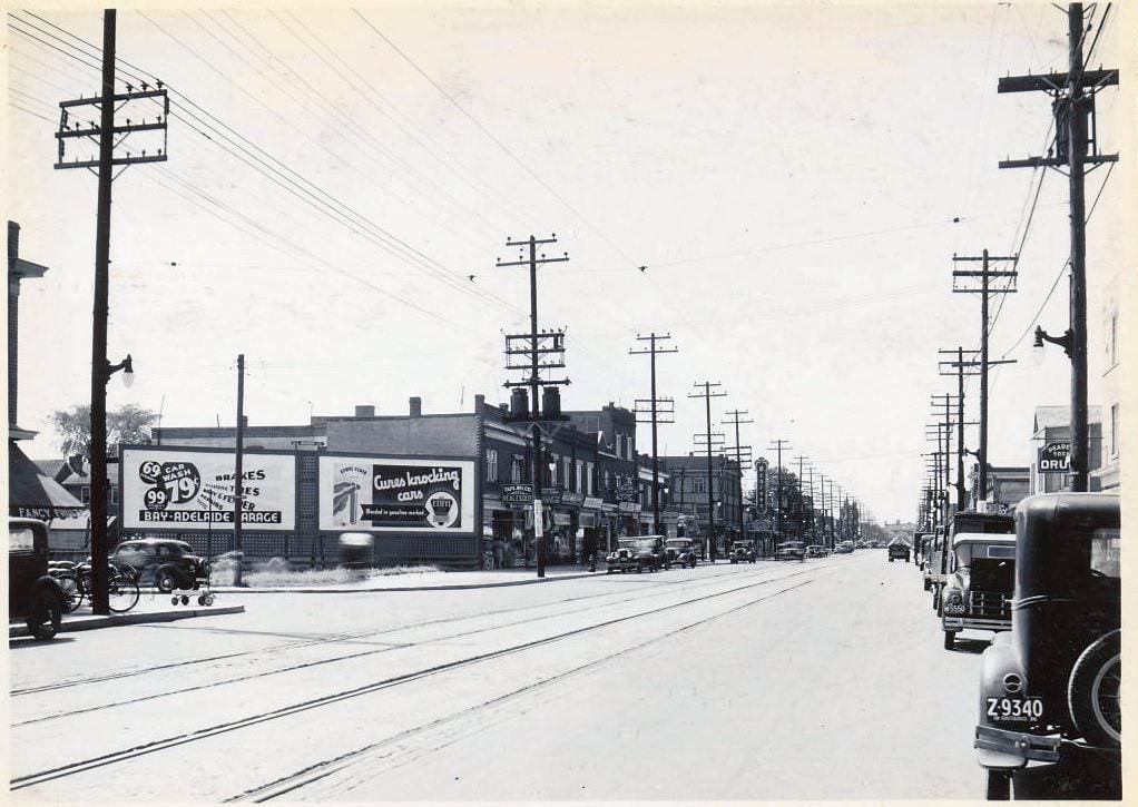 #28 Yonge Street and Snowdon Avenue looking south-east, 1936