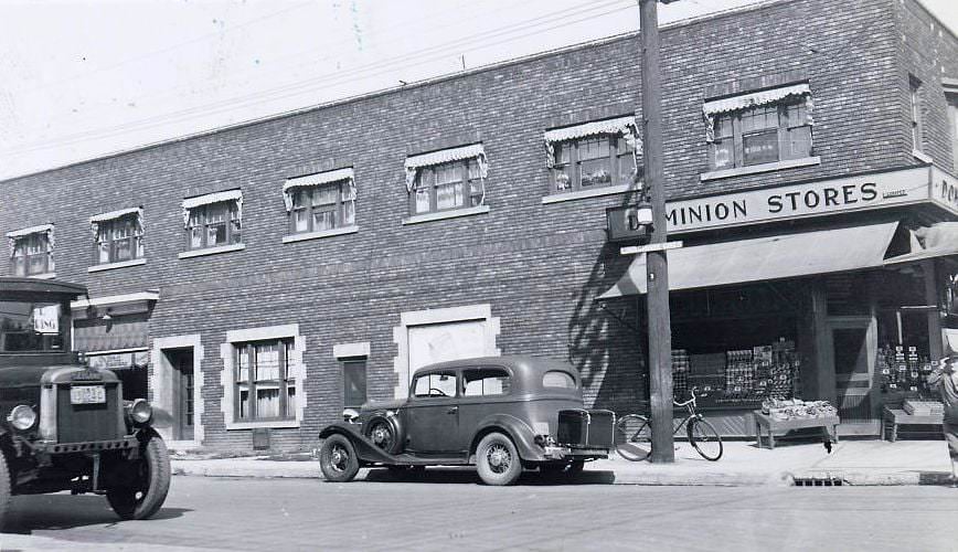 #94 Danforth Avenue and Linsmore Crescent. View is looking north-east, 1937
