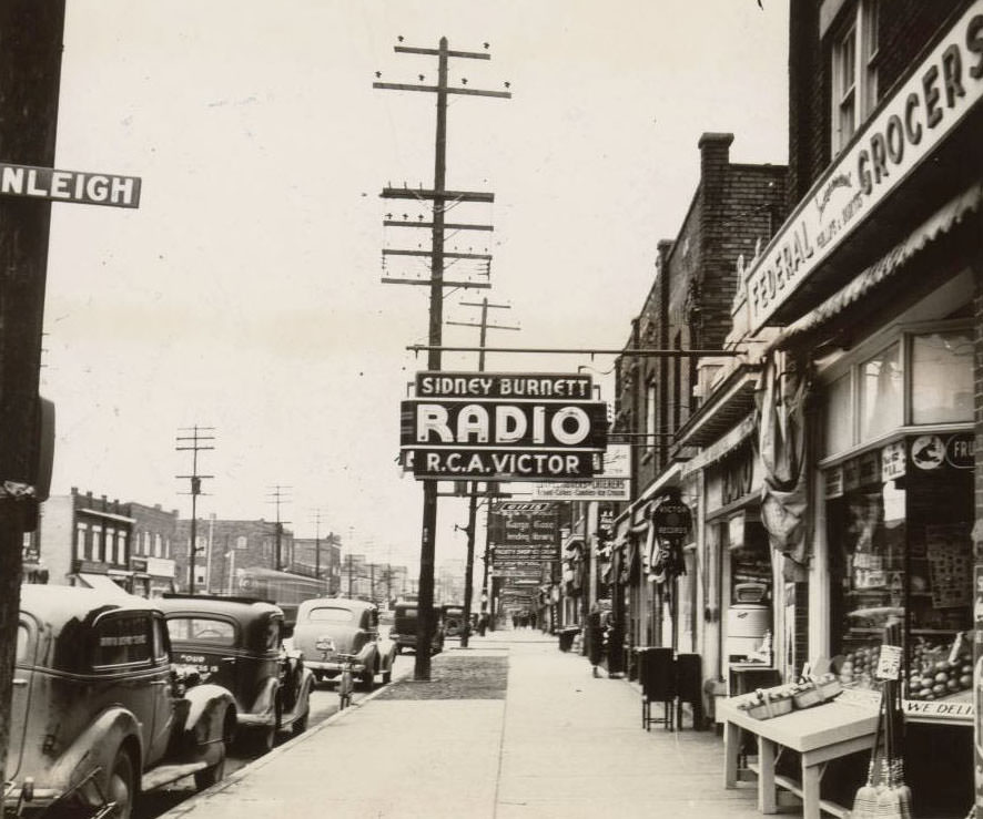 #133 Yonge Street, east side, at Ranleigh Avenue looking north, 1939