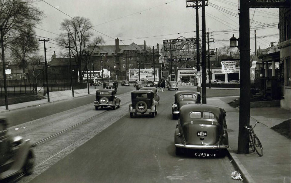 #136 Looking north on Bay towards Davenport, 1939