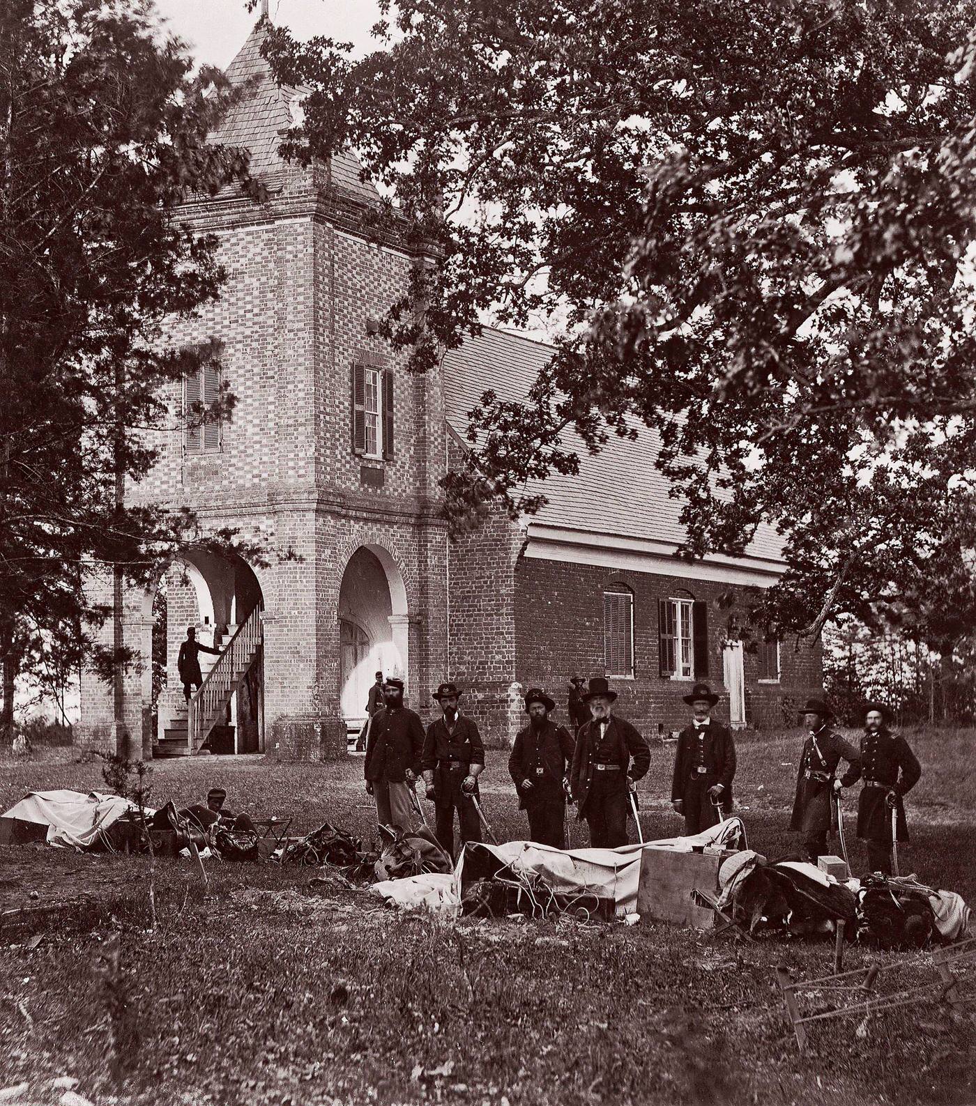 #74 St. Peter’s Church near White House, Where Washington was Married. General E. V. Sumner and Staff, 1861-65