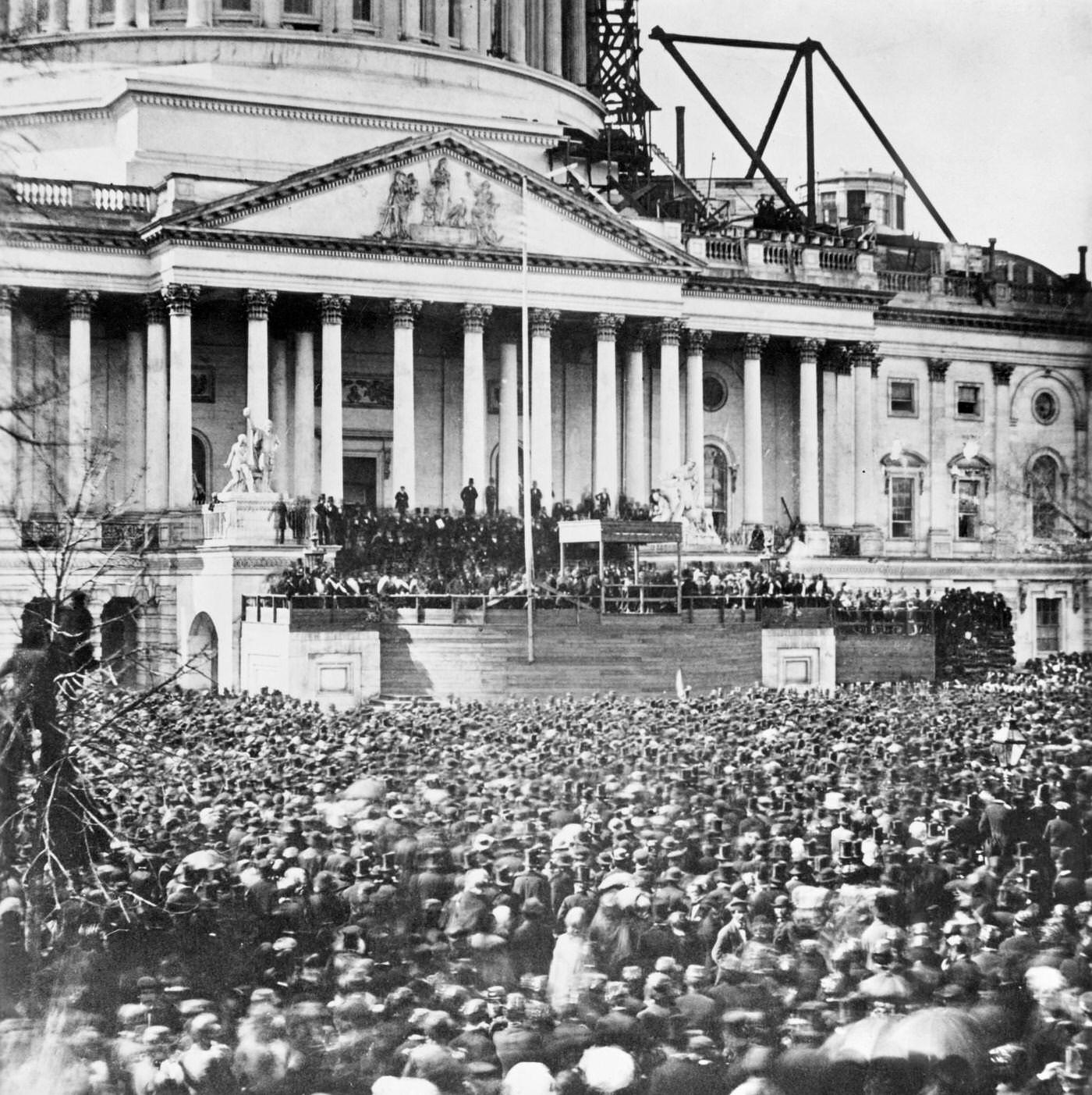 #85 Large Crowd at Abraham Lincoln Inaugural Speech, 1860s