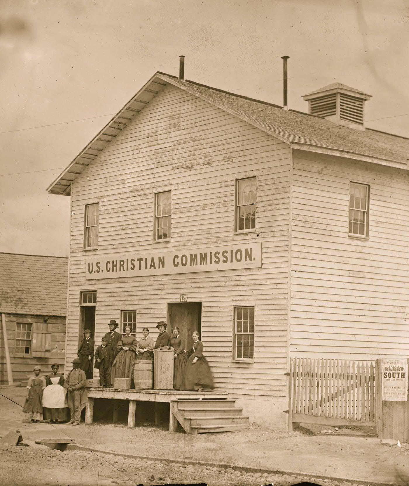 #122 Office of U.S. Christian Commission Protestant Organization founded by the YMCA to provide religious and social services to Union Troops; Founded in 1861 in New York after the First Battle of Bull Run.